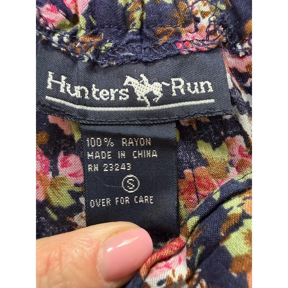 Hunters Run Floral Maxi Skirt Women S Navy Vintage Ditsy Floral Cottagecore Boho - Picture 6 of 7